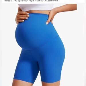 Womens Butterluxe Maternity Biker
Shorts Over The Belly 6" M